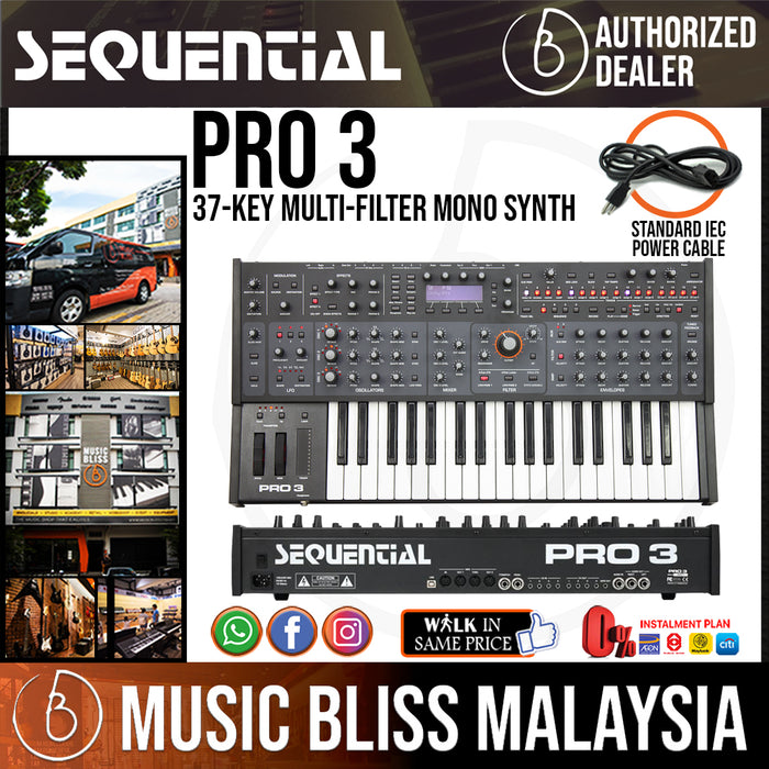Sequential Pro 3 Multi-filter Mono Synth - Music Bliss Malaysia