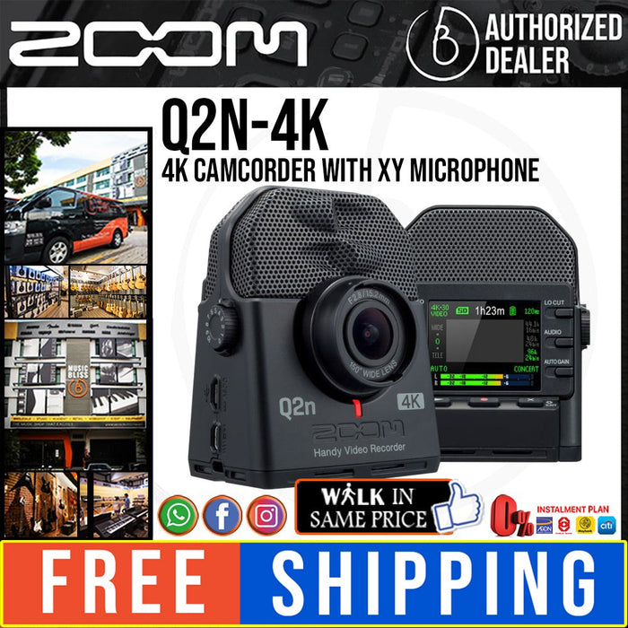 Zoom Q2N-4K 4K Camcorder with XY Microphone with 0% Instalment - Music Bliss Malaysia