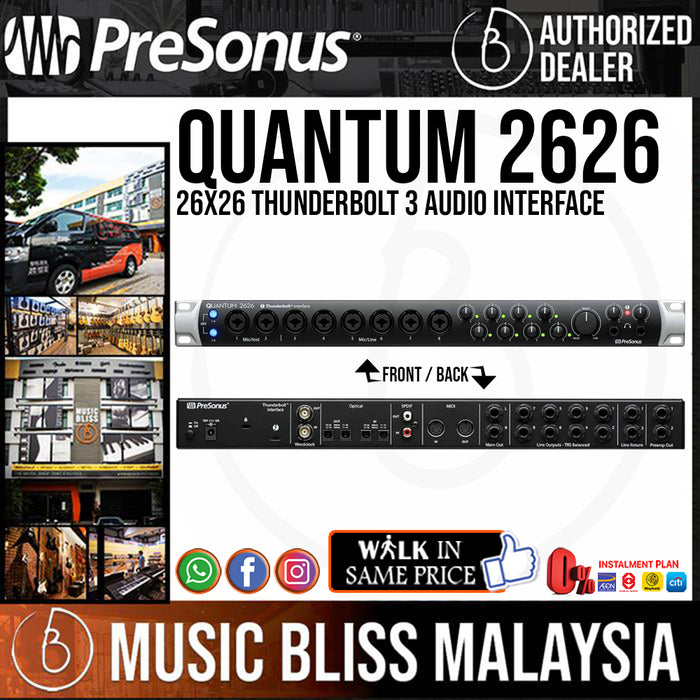 PreSonus Quantum 2626 26x26 Thunderbolt 3 Audio Interface *Price Match Promotion* - Music Bliss Malaysia