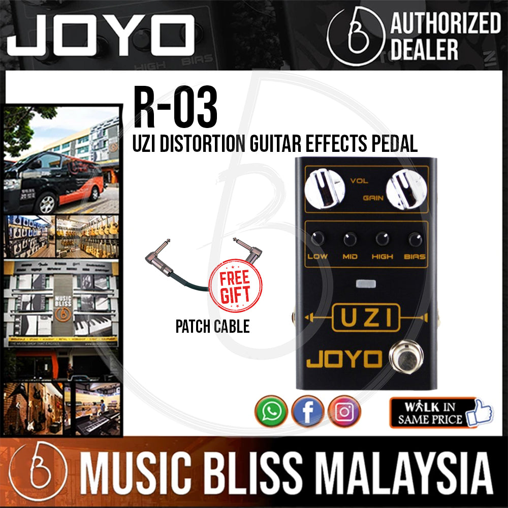 Joyo R-03 Uzi Distortion Guitar Effects Pedal With Free Patch Cable (R03)