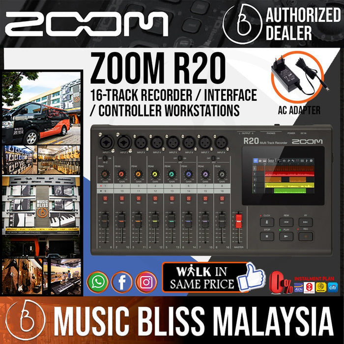 Zoom R20 16-track Recorder / Interface / Controller Workstations - Music Bliss Malaysia