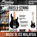 Sterling Ray5 5-String Electric Bass Guitar - Black (Ray-5) - Music Bliss Malaysia