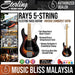 Sterling Ray5 5-String Electric Bass Guitar - Vintage Sunburst Satin (Ray-5) - Music Bliss Malaysia
