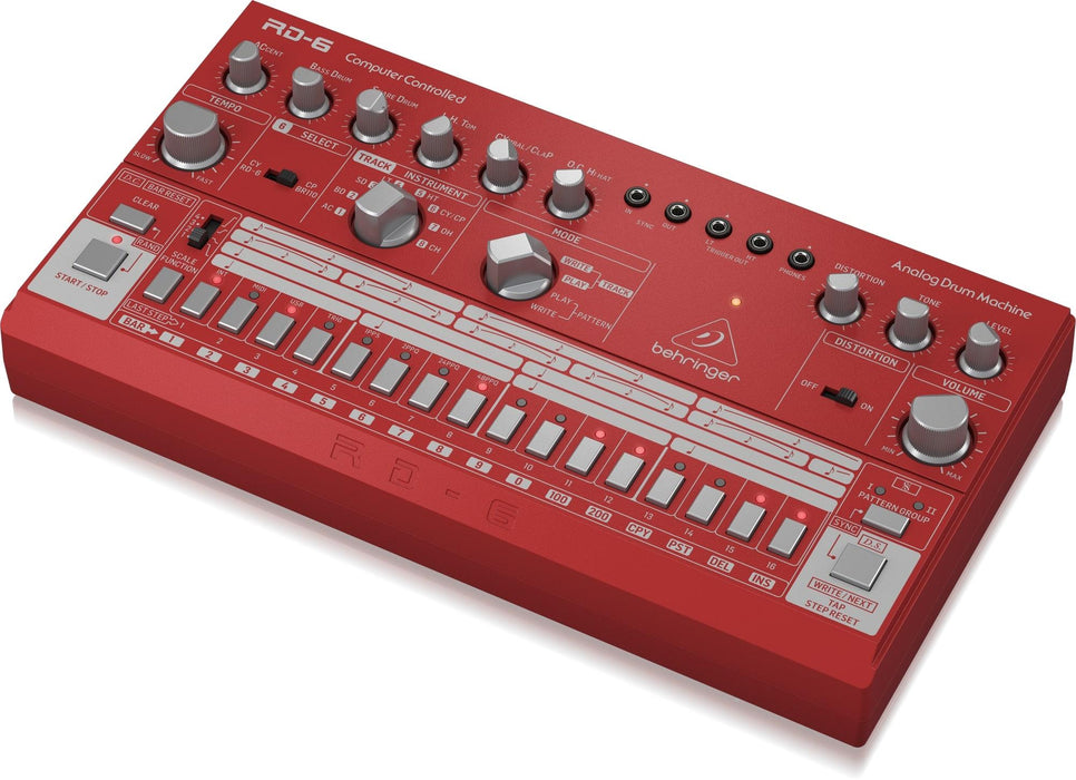 Behringer RD-6 Analog Drum Machine - Red - Music Bliss Malaysia