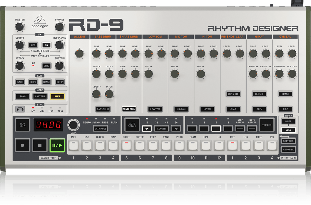 Behringer Rhythm Designer RD-9 Analog Drum Machine (RD9) - Music Bliss Malaysia