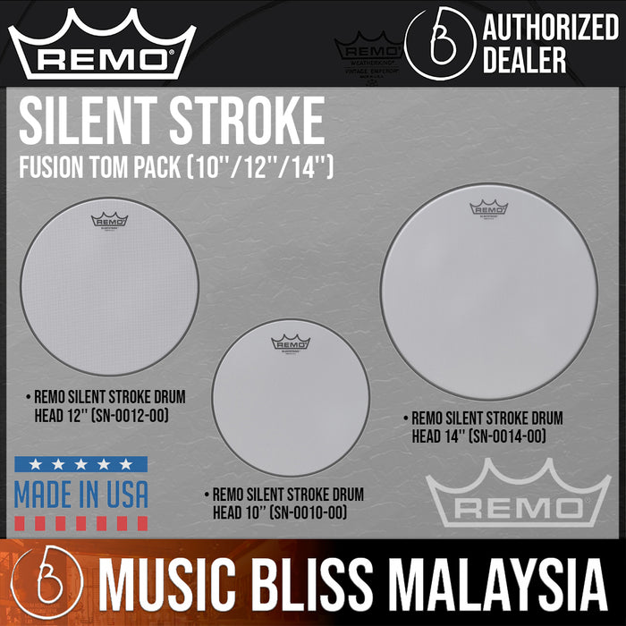 Remo Silent Stroke Fusion Tom Pack (10''/12''/14'') - Music Bliss Malaysia