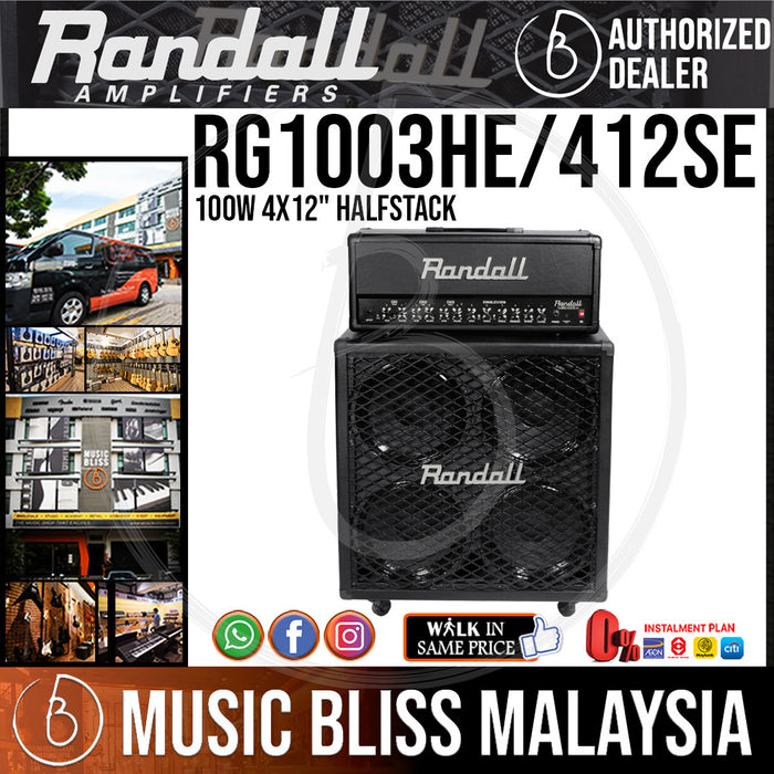 Randall RG Series RG1003HE 100-watt Amp Head with 412SE Stack Cabinet - Music Bliss Malaysia