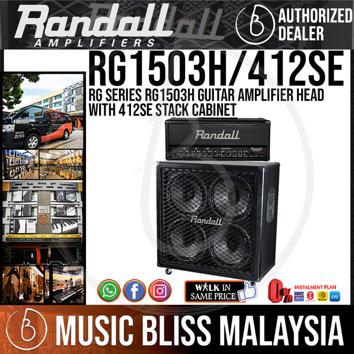 Randall RG Series RG1503H Guitar Amplifier Head with 412SE Stack Cabinet - Music Bliss Malaysia