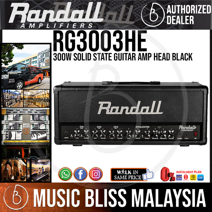 Randall RG3003H 300W Solid State Guitar Amp Head Black - Music Bliss Malaysia