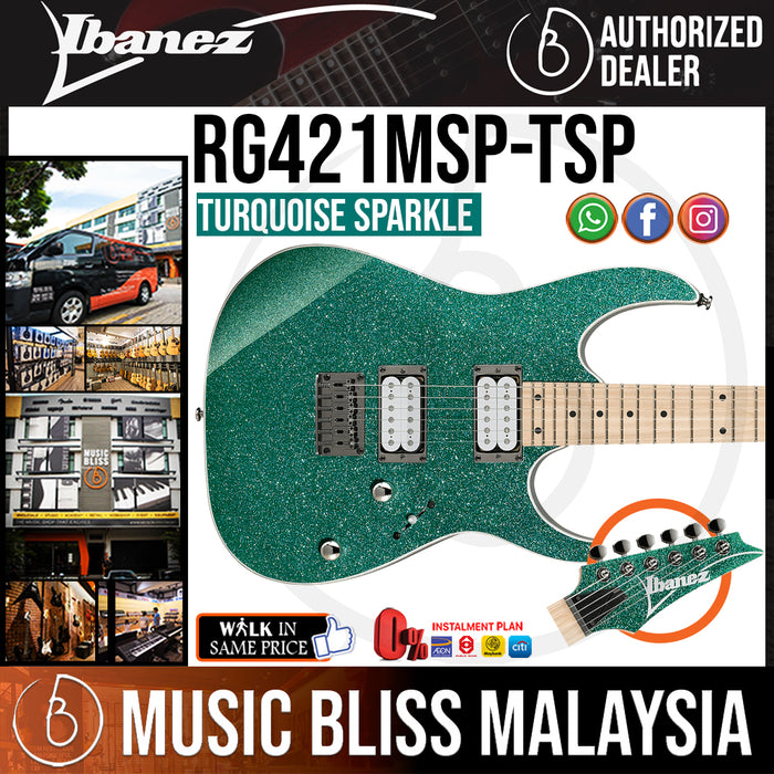Ibanez Standard RG421MSP - Turquoise Sparkle (RG421MSP-TSP) *Price Match Promotion* - Music Bliss Malaysia