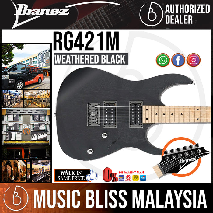 Ibanez RG421M - Weathered Black (RG421M-WK) - Music Bliss Malaysia