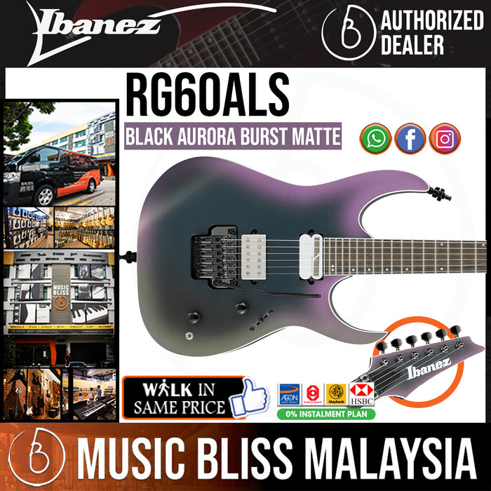 Ibanez Axion Label RG60ALS - Black Aurora Burst Matte - Music Bliss Malaysia