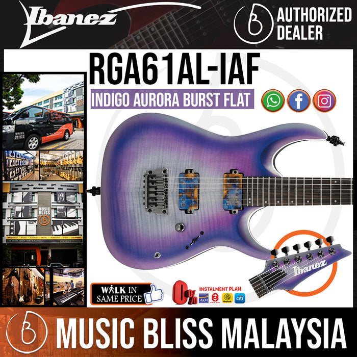 Ibanez Axion Label RGA61AL - Indigo Aurora Burst Flat (RGA61AL-IAF) - Music Bliss Malaysia
