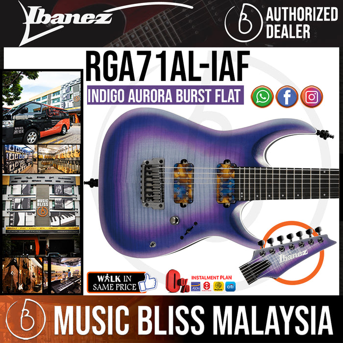 Ibanez Axion Label RGA71AL - Indigo Aurora Burst Flat (RGA71AL-IAF) - Music Bliss Malaysia