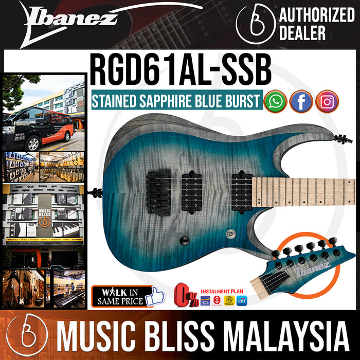 Ibanez Axion Label RGA61AL - Stained Sapphire Blue Burst (RGA61AL-SSB) - Music Bliss Malaysia