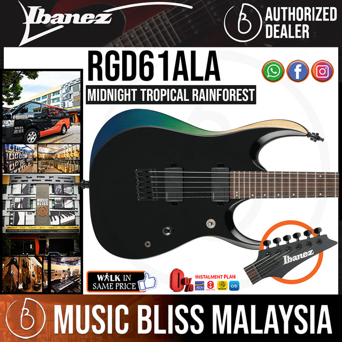 Ibanez Axion Label RGD61ALA Electric Guitar - Midnight Tropical Rainforest (RGD61ALA-MTR) - Music Bliss Malaysia