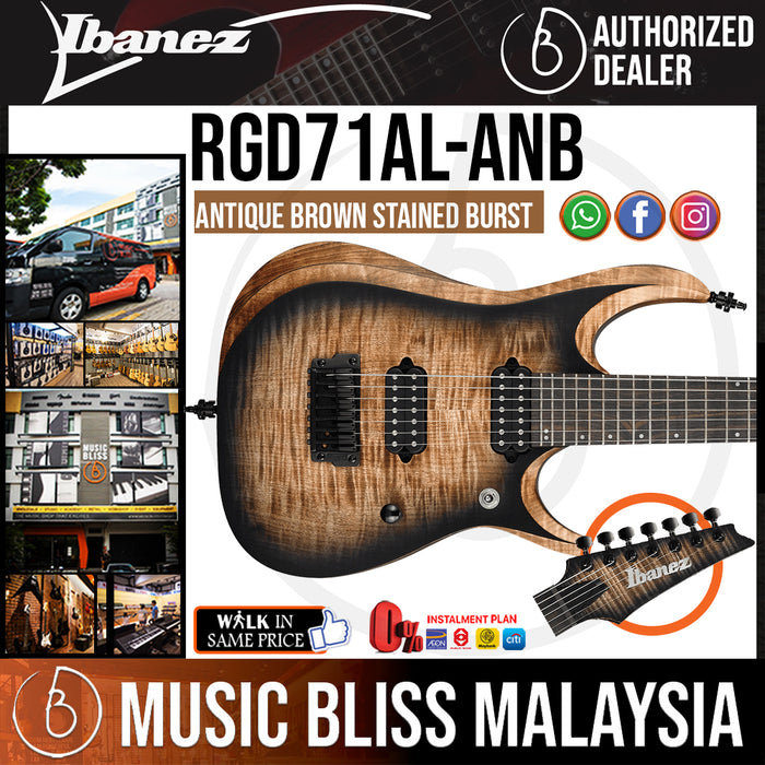 Ibanez Axion Label RGD71AL - Antique Brown Stained Burst (RGD71AL-ANB) - Music Bliss Malaysia