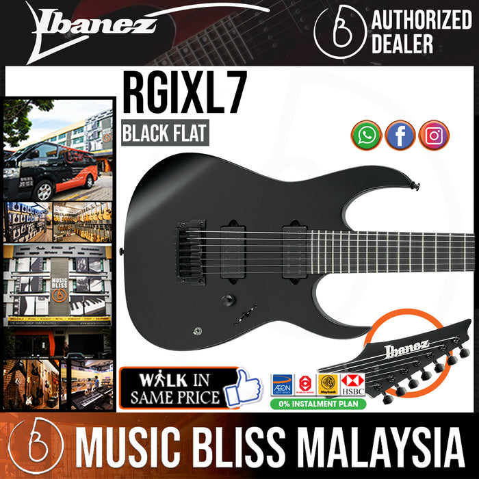 Ibanez Iron Label RGIXL7 - Black Flat - Music Bliss Malaysia