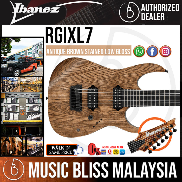 Ibanez Iron Label RGIXL7 - Antique Brown Stained Low Gloss (RGIXL7-ABL) - Music Bliss Malaysia