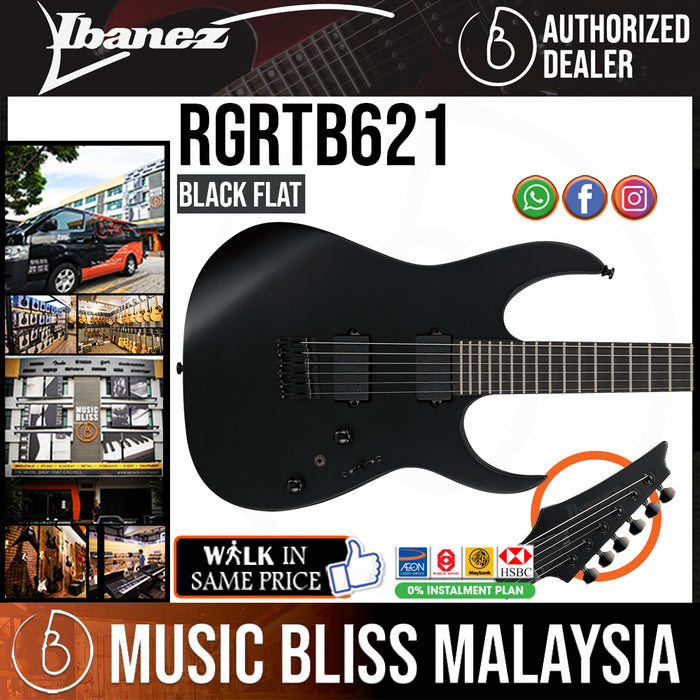 Ibanez RGRTB621 Iron Label Electric Guitar - Black Flat - Music Bliss Malaysia
