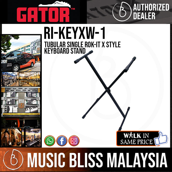 Gator Rok-It RI-KEYXW-1 Tubular Single X Keyboard Stand - Music Bliss Malaysia
