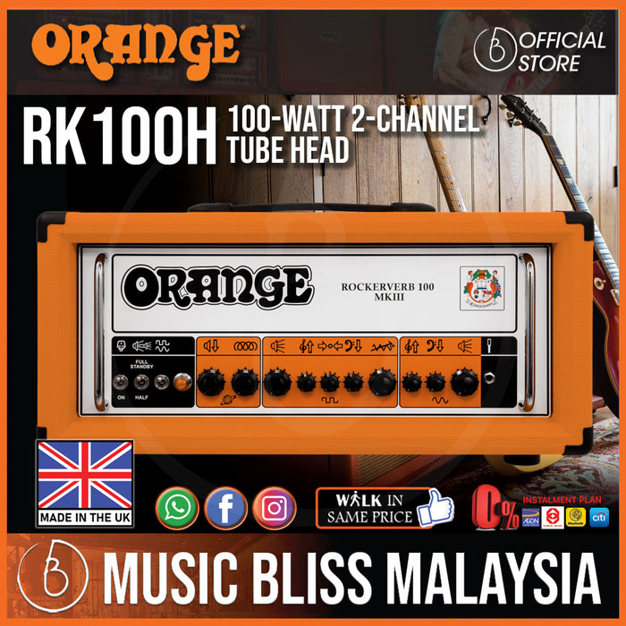 Orange Rockerverb 100 MKIII - 100-watt 2-channel Tube Head (Made in UK) - Music Bliss Malaysia