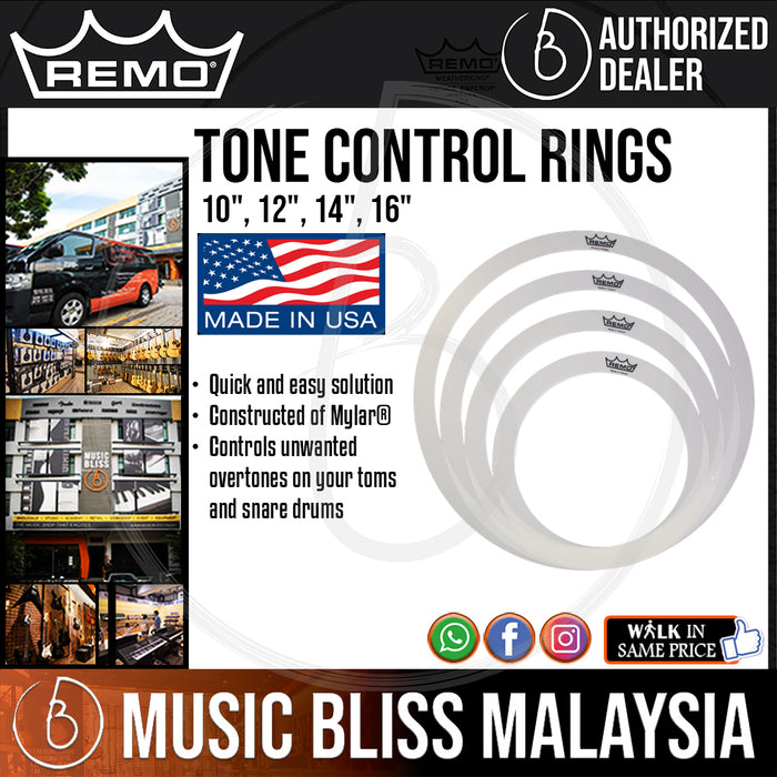 Remo Tone Control Rings - 10", 12", 14", 16" (RO-0246-00 RO024600 RO 0246 00) - Music Bliss Malaysia