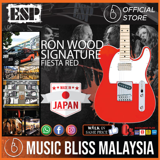 ESP Ron Wood Signature Electric Guitar - Fiesta Red - Music Bliss Malaysia