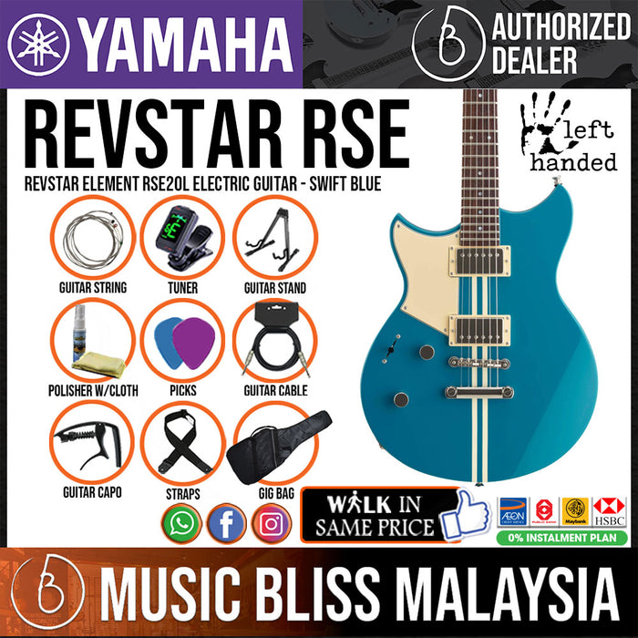 Yamaha Revstar Element RSE20 Left-handed Electric Guitar - Swift Blue - Music Bliss Malaysia