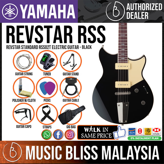 Yamaha Revstar Standard RSS02T Electric Guitar - Black - Music Bliss Malaysia