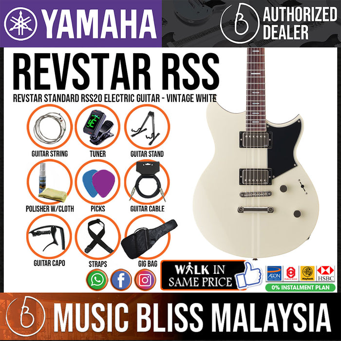Yamaha Revstar Standard RSS20 Electric Guitar - Vintage White - Music Bliss Malaysia