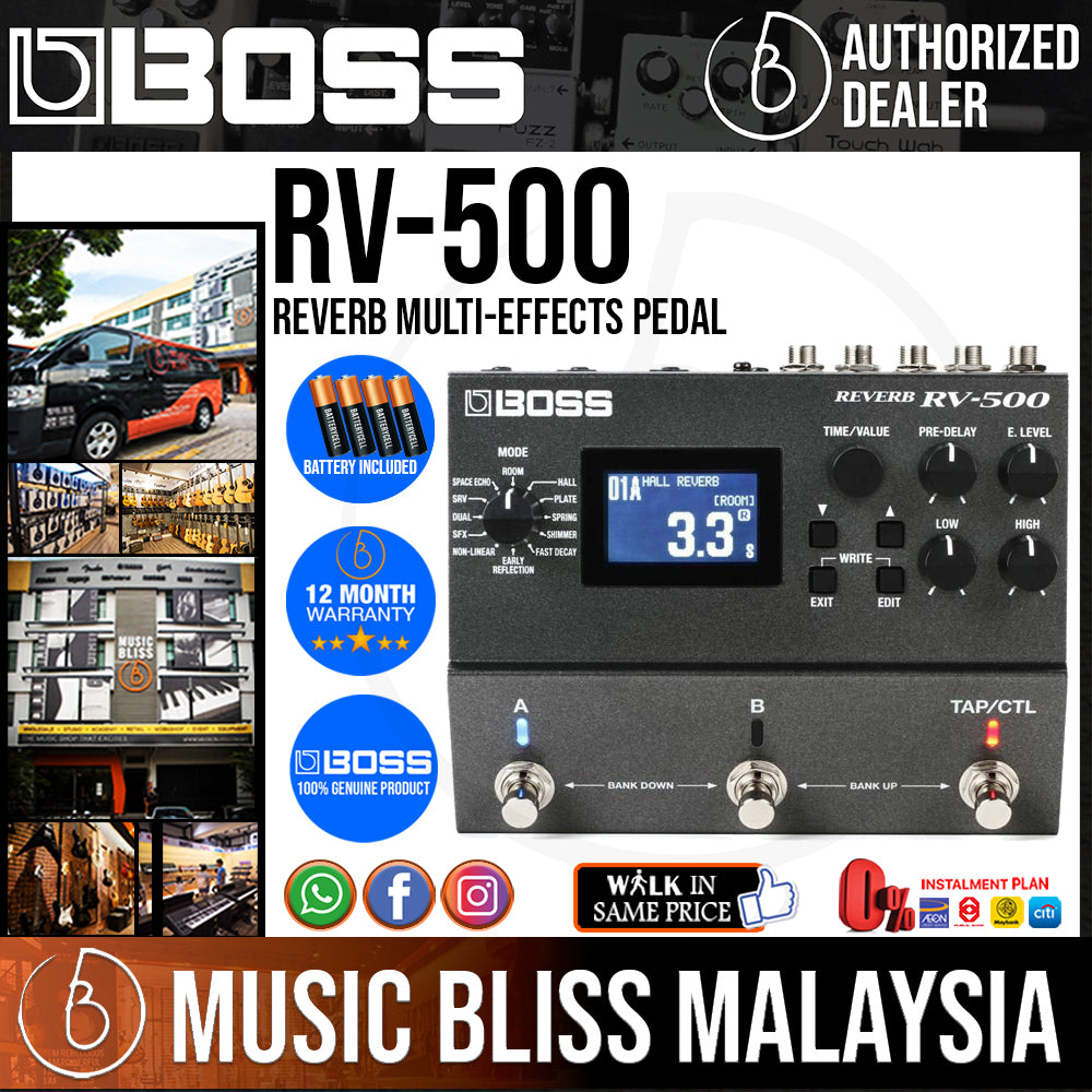 Bliss　Music　Boss　Reverb　Pedal　RV-500　Multi-Effects　Malaysia