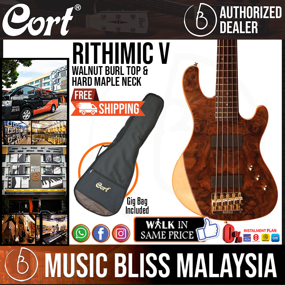 Cort Jeff Berlin Series Rithimic V Bass Guitar with Bag