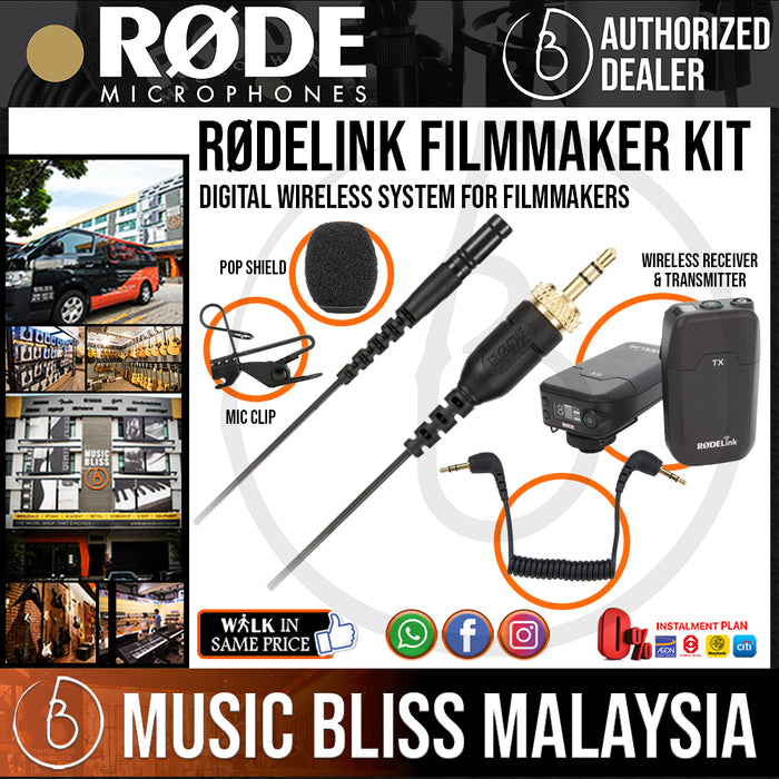 Rode RodeLink Filmmaker Kit Camera-Mount Wireless Lavalier Microphone System (RodeLinkFM) *Everyday Low Prices Promotion* - Music Bliss Malaysia