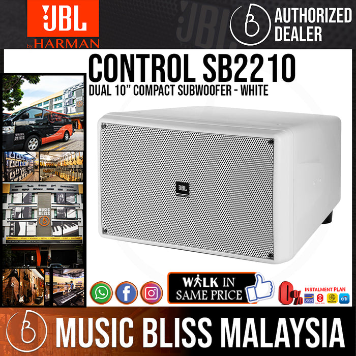 JBL Control SB2210 Dual 10” Compact Subwoofer - White - Music Bliss Malaysia