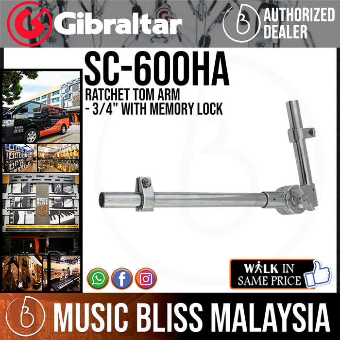 Gibraltar Ratchet Tom Arm - 3/4" with Memory Lock - Music Bliss Malaysia