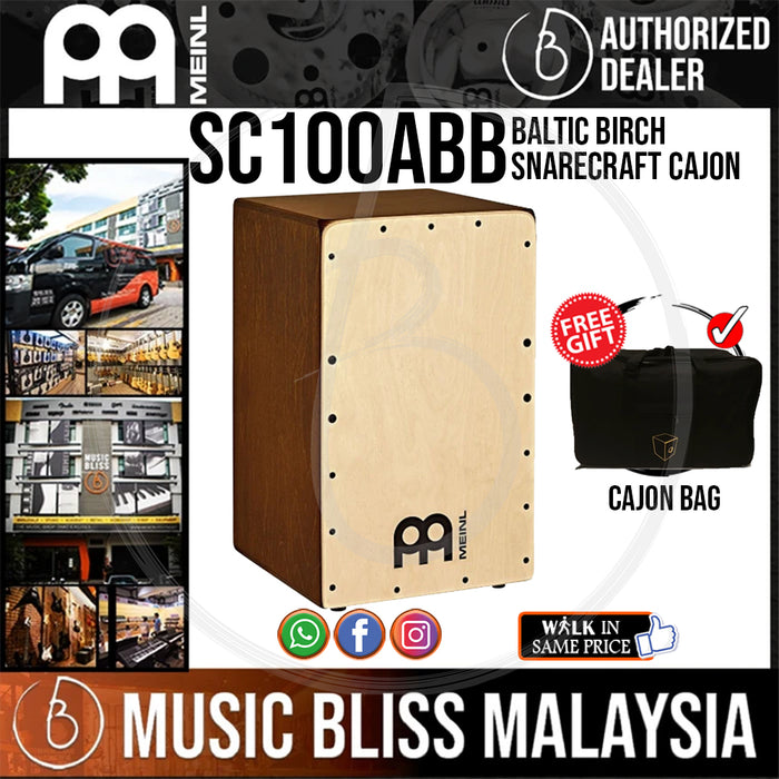 Meinl SC100ABB Baltic Birch Snarecraft Cajon with Free Cajon Bag (SC100AB-B) - Music Bliss Malaysia