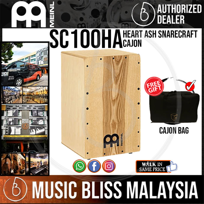 Meinl SC100HA Heart Ash Snarecraft Cajon with Free Cajon Bag - Music Bliss Malaysia
