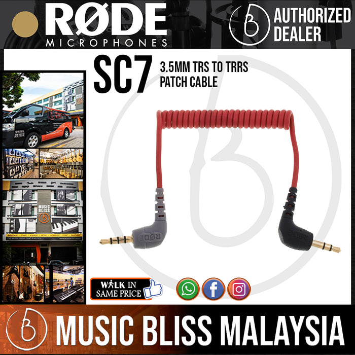 Rode SC7 3.5mm TRS to TRRS Patch Cable with Gold-plated Contacts ...