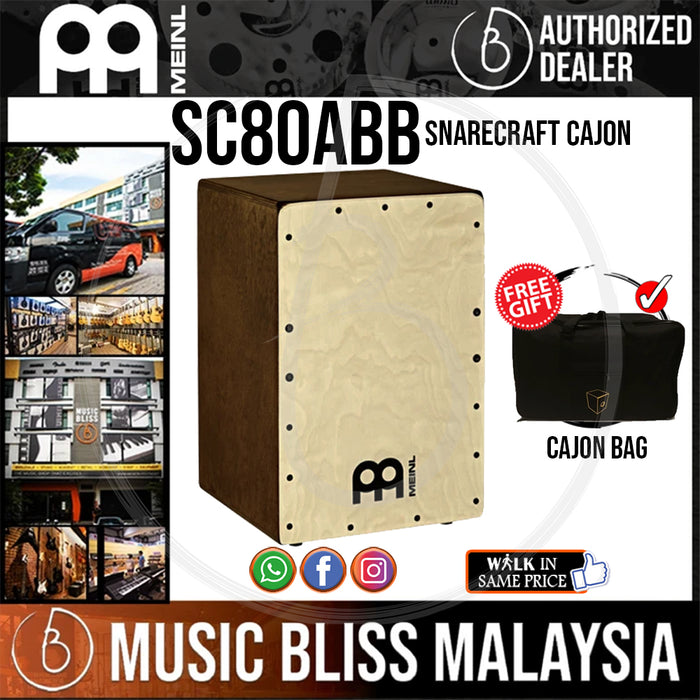 Meinl SC80ABB Snarecraft Cajon with Cajon Bag - Music Bliss Malaysia