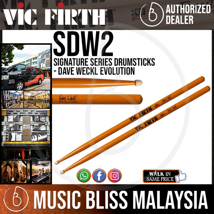Vic Firth Signature Series Drumsticks - Dave Weckl Evolution - Wood Tip - Music Bliss Malaysia