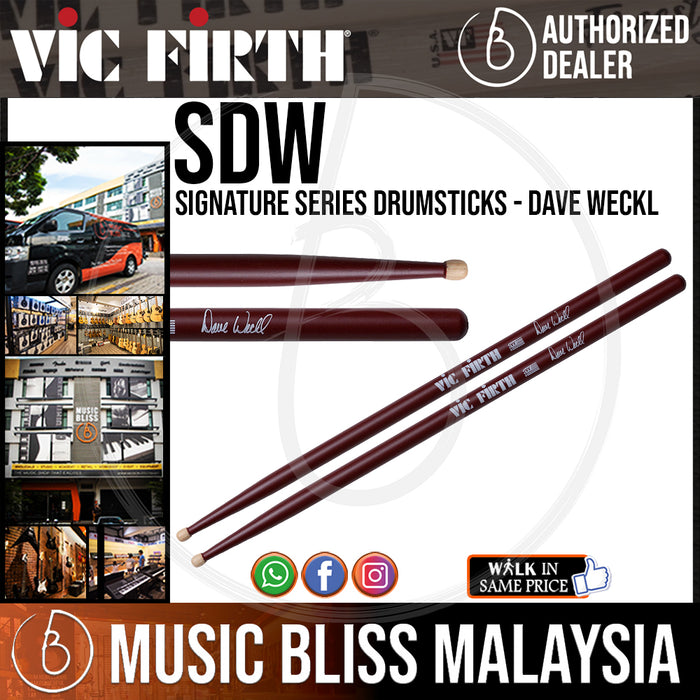 Vic Firth Signature Series Drumsticks - Dave Weckl - Wood Tip (SDW) - Music Bliss Malaysia