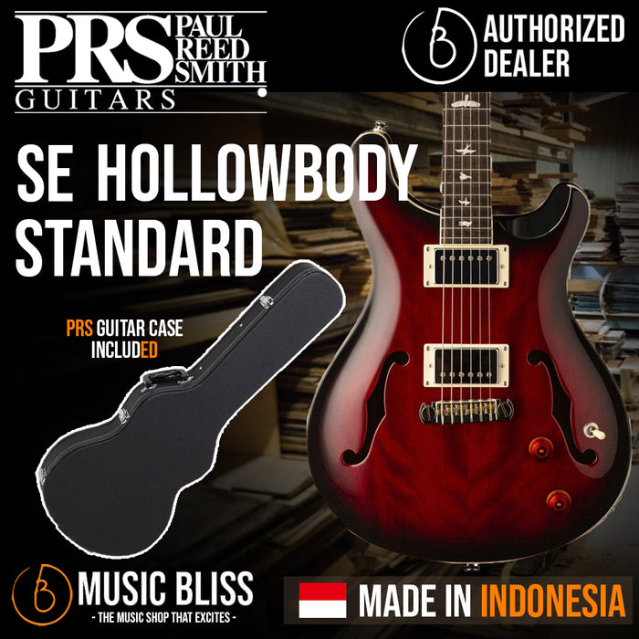 PRS SE Hollowbody Standard Electric Guitar with Case - Fired Red (Made in Indonesia) - Music Bliss Malaysia