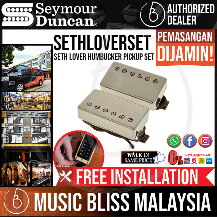 Seymour Duncan Seth Lover Humbucker Pickup Set - Nickel (Free In-Store Installation) - Music Bliss Malaysia