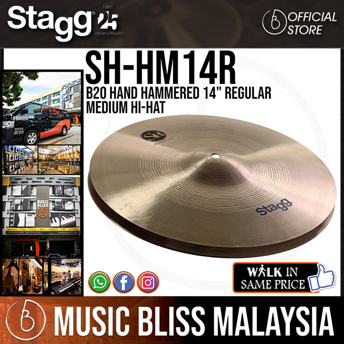 Stagg SH-HM14R B20 Hand Hammered 14" Regular Medium Hi-Hat (SHHM14R) - Music Bliss Malaysia
