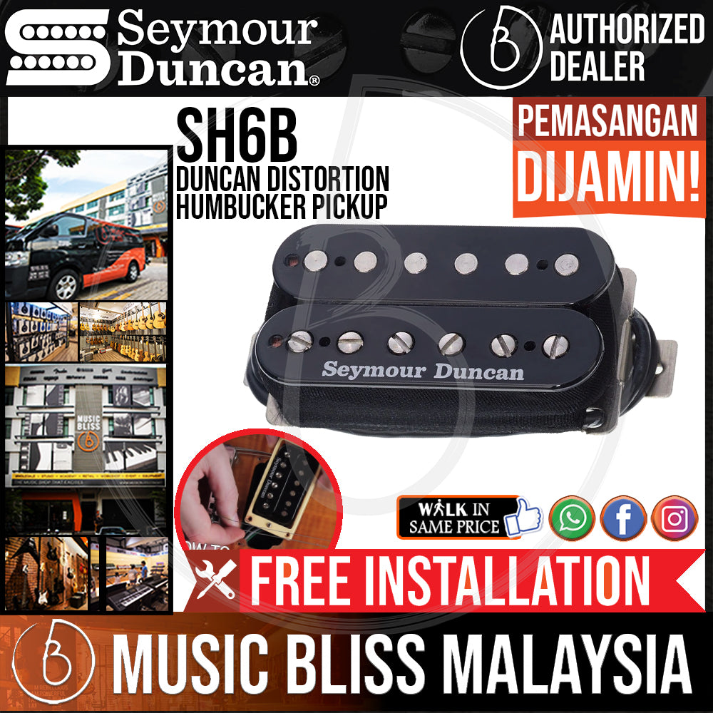 Seymour Duncan SH-6B Duncan Distortion Humbucker Pickup - Black | Music ...