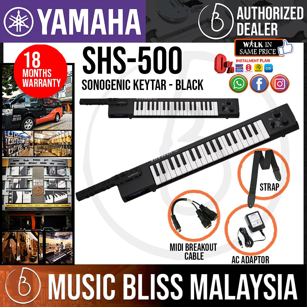 Yamaha SHS-500 Sonogenic Keytar - Black (SHS500/SHS 500) | Music Bliss ...