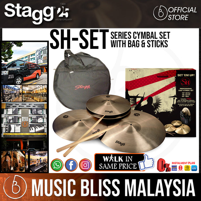Stagg SH-SET SH Series Cymbal Set with Bag & Sticks - Music Bliss Malaysia