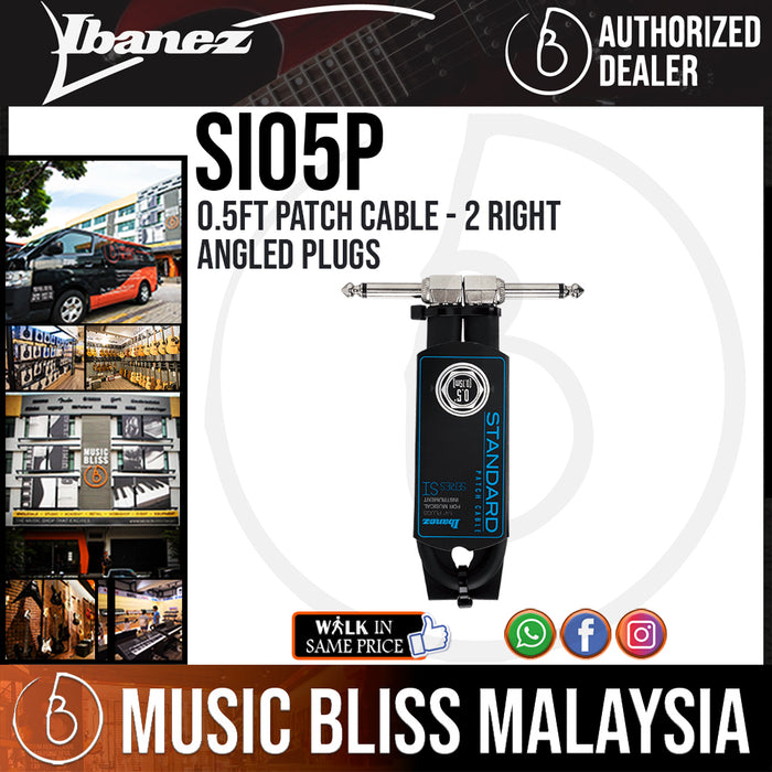 Ibanez SI05P 0.5ft Patch Cable - 2 Right Angled plugs - Music Bliss Malaysia
