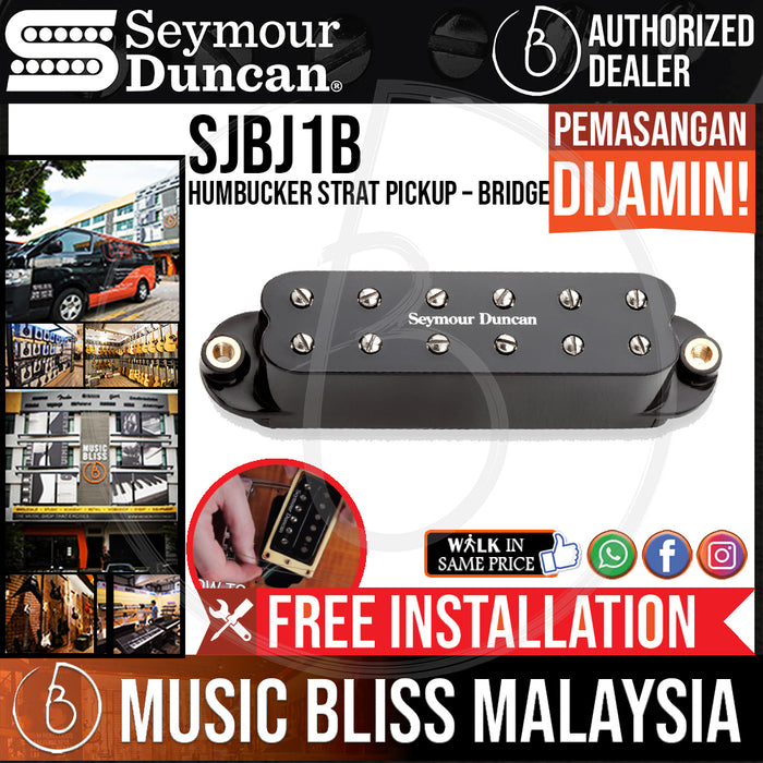 Seymour Duncan SJBJ-1b JB Jr. Humbucker Strat Pickup - Black Bridge (SJBJ1B) (Free In-Store Installation) - Music Bliss Malaysia